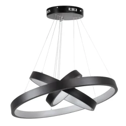 Κρεμαστό φωτιστικό οροφής LED kelvo® NEMESIS 100W 10000lm 180° AC 220-240V IP20 ρυθμιζόμενο λευκό CCT με χειριστήριο από 2700K έως 6000K ντιμμάριζομενο μαύρο ματ 60x60x60cm KLV-101-0217-V2