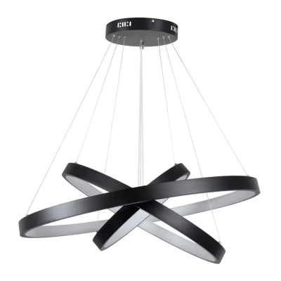 Κρεμαστό φωτιστικό οροφής LED kelvo® NEMESIS 120W 12000lm 180° AC 220-240V IP20 ρυθμιζόμενο λευκό CCT με χειριστήριο από 2700K έως 6000K ντιμαριζόμενο μαύρο ματ 80x80x80cm