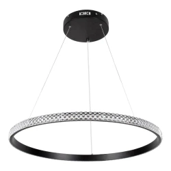 Κρεμαστό φωτιστικό οροφής LED kelvo® DIAMOND 45W 4500lm 180° AC 220-240V IP20 ρυθμιζόμενο λευκό CCT με χειριστήριο από 2700K έως 6000K ντιμμαριζόμενο μαύρο ματ 60x60x3cm