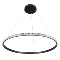 Κρεμαστό φωτιστικό οροφής LED kelvo® DIAMOND 67W 6700lm 180° AC 220-240V IP20 ρυθμιζόμενο λευκό CCT με χειριστήριο από 2700K έως 6000K ντιμμαριζόμενο μαύρο ματ 80x80x3cm