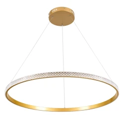 Κρεμαστό φωτιστικό οροφής LED kelvo® DIAMOND 67W 6700lm 180° AC 220-240V IP20 ρυθμιζόμενο λευκό CCT με χειριστήριο από 2700K έως 6000K ντιμμαριζόμενο χρυσό πλατίνα 80x80x3cm