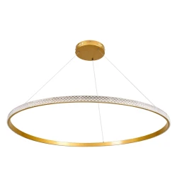 Κρεμαστό φωτιστικό οροφής LED kelvo® DIAMOND 75W 7500lm 180° AC 220-240V IP20 ρυθμιζόμενο λευκό CCT με χειριστήριο από 2700K έως 6000K ντιμμάριζόμενο χρυσό πλατίνα 100x100x3cm