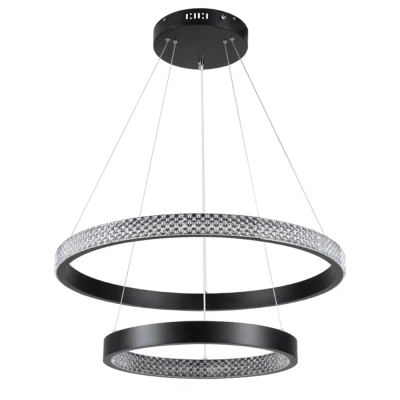Κρεμαστό φωτιστικό οροφής LED kelvo® DIAMOND 75W 7500lm 360° AC 220-240V IP20 ρυθμιζόμενο λευκό CCT με χειριστήριο από 2700K έως 6000K ντιμμαριζόμενο μαύρο ματ 60x60x40cm