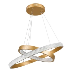Κρεμαστό φωτιστικό οροφής LED kelvo® DIAMOND 75W 7500lm 360° AC 220-240V IP20 ρυθμιζόμενο λευκό CCT με χειριστήριο από 2700K έως 6000K ντιμμαριζόμενο χρυσό πλατίνα 60x60x40cm