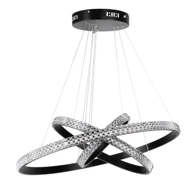 Κρεμαστό φωτιστικό οροφής LED kelvo® DIAMOND 100W 10000lm 180° AC 220-240V IP20 ρυθμιζόμενο λευκό CCT με χειριστήριο από 2700K έως 6000K ντιμμαριζόμενο μαύρο ματ 60x60x60cm