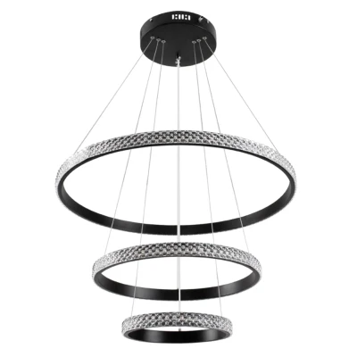kelvo® DIAMOND KLV-101-0237 Κρεμαστό Φωτιστικό Οροφής LED 100W 10000lm 180° AC 220-240V IP20 Ρυθμιζόμενο Λευκό CCT με Χειριστήριο από 2700K έως 6000K Dimmable - Lumileds SMD Chip - Μαύρο Ματ - Μ60 x Π60 x Υ60cm - 3 Χρόνια Εγγύηση