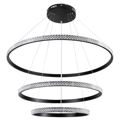 Κρεμαστό φωτιστικό οροφής LED kelvo® DIAMOND 120W 12000lm 180° AC 220-240V IP20 ρυθμιζόμενο λευκό CCT με χειριστήριο από 2700K έως 6000K ντιμμαριζόμενο μαύρο ματ 80x80x80cm