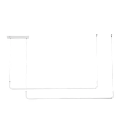Κρεμαστό φωτιστικό οροφής LED kelvo® LINARIA 72W 7200lm 180° AC 220-240V IP20 ρυθμιζόμενο λευκό CCT με χειριστήριο από 2700K έως 6000K ντιμμαριζόμενο λευκό ματ 130x4x25cm