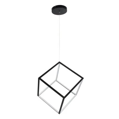 Κρεμαστό φωτιστικό οροφής LED kelvo® KIBOO 36W 3600lm 360° AC 220-240V IP20 ρυθμιζόμενο λευκό CCT με χειριστήριο από 2700K έως 6000K ντιμμαριζόμενο μαύρο ματ 40x40x40cm