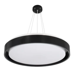 Κρεμαστό φωτιστικό οροφής LED kelvo® BARCHETTA 72W 7200lm 120° AC 220-240V IP20 ρυθμιζόμενο λευκό CCT με χειριστήριο από 2700K έως 6000K ντιμαριζόμενο μαύρο ματ 48x48x8.2cm