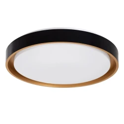 Φωτιστικό οροφής kelvo® BARCHETTA LED 72W 7200lm 120° AC 220-240V IP20 ρυθμιζόμενο λευκό CCT με χειριστήριο από 2700K έως 6000K ντιμμable μαύρο & σαμπανιζέ χρυσό ματ 48x48x8.2cm