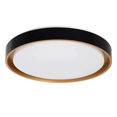 Φωτιστικό οροφής kelvo® BARCHETTA LED 72W 7200lm 120° AC 220-240V IP20 ρυθμιζόμενο λευκό CCT με χειριστήριο από 2700K έως 6000K ντιμμable μαύρο & σαμπανιζέ χρυσό ματ 48x48x8.2cm