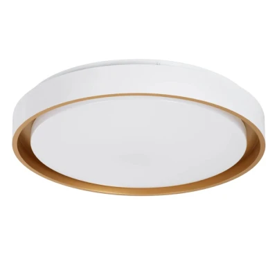 Φωτιστικό οροφής kelvo® BARCHETTA LED 72W 7200lm 120° AC 220-240V IP20 ρυθμιζόμενο λευκό CCT με χειριστήριο από 2700K έως 6000K ντιμμάριζομενο λευκό και σαμπανιζέ χρυσό ματ 48x48x8.2cm