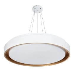 Κρεμαστό φωτιστικό οροφής LED kelvo® BARCHETTA 72W 7200lm 120° AC 220-240V IP20 ρυθμιζόμενο λευκό CCT με χειριστήριο από 2700K έως 6000K ντιμμάριζομενο λευκό & σαμπανιζέ χρυσό ματ 48x48x8.2cm