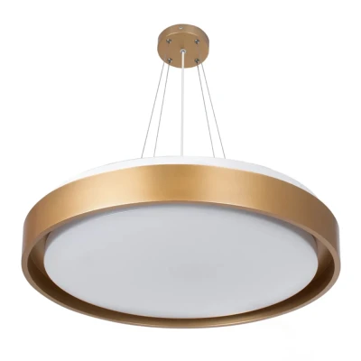 Κρεμαστό φωτιστικό οροφής LED kelvo® BARCHETTA 72W 7200lm 120° AC 220-240V IP20 ρυθμιζόμενο λευκό CCT με χειριστήριο από 2700K έως 6000K ντιμμαριζόμενο σαμπανιζέ χρυσό ματ 48x48x8.2cm