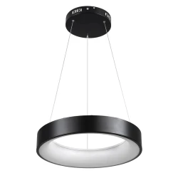 Κρεμαστό φωτιστικό οροφής LED kelvo® SALEM 75W 7500lm 120° AC 220-240V IP20 ρυθμιζόμενο λευκό CCT με χειριστήριο από 2700K έως 6000K ντιμαριζόμενο μαύρο ματ 45x45x6cm