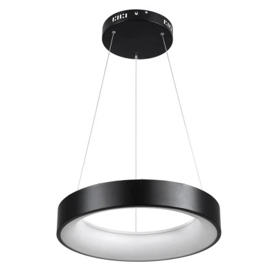 Κρεμαστό φωτιστικό οροφής LED kelvo® SALEM 75W 7500lm 120° AC 220-240V IP20 ρυθμιζόμενο λευκό CCT με χειριστήριο από 2700K έως 6000K ντιμαριζόμενο μαύρο ματ 45x45x6cm