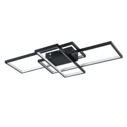 Φωτιστικό οροφής kelvo® QUADRA LED 100W 10000lm 120° AC 220-240V IP20 ρυθμιζόμενο λευκό CCT με χειριστήριο 2700K-6000K ντιμμάριζομαι μαύρο ματ 85x45x9cm