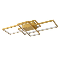 Φωτιστικό οροφής kelvo® QUADRA LED 100W 10000lm 120° AC 220-240V IP20 ρυθμιζόμενο λευκό CCT με χειριστήριο από 2700K έως 6000K ντιμμάριζόμενο σαμπανιζέ χρυσό ματ 85x45x9cm Φωτιστικό οροφής kelvo® QUADRA LED 100W 10000lm 120° AC 220-240V IP20 ρυθμιζόμενο λευκό CCT με χειριστήριο από 2700K έως 6000K ντιμμάριζόμενο σαμπανιζέ χρυσό ματ 85x45x9cm