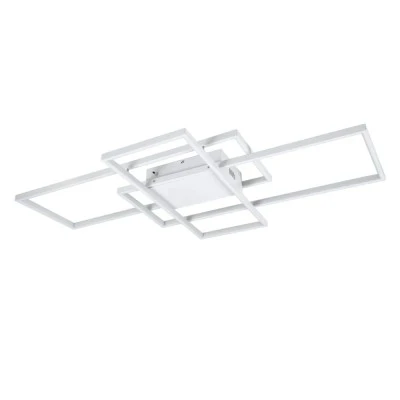 Φωτιστικό οροφής kelvo® QUADRA LED 120W 12000lm 120° AC 220-240V IP20 ρυθμιζόμενο λευκό CCT με χειριστήριο 2700K-6000K dimmable λευκό ματ 105x60x9cm
