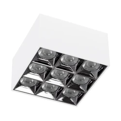Φωτιστικό οροφής kelvo® LUMINAR Downlight σποτ LED 30W 4200lm 36° AC 220-240V IP20 φυσικό λευκό 4500K λευκό ματ 12x12x6.6cm