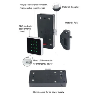 Ηλεκτροπύρος KERONG KR-S123C συνδυασμού μαύρος με keypad αφής 10 ψηφίων Ηλεκτροπύρος KERONG KR-S123C συνδυασμού μαύρος με keypad αφής 10 ψηφίων