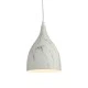 Κρεμαστό vintage φωτιστικό μονόφωτο με λευκό μαρμάρινο effect Φ170mm για λάμπα με ντουί Ε27