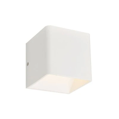 Επίτοιχο φωτιστικό led 3W UP-DOWN κύβος 4000K ενδιάμεσο φως σε λευκό ματ χρώμα