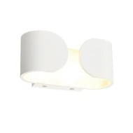 Επίτοιχο λευκό ματ φωτιστικό μεταλλικό LED COB 2x3W 2 δέσμεων 4000K ενδιάμεσο φως