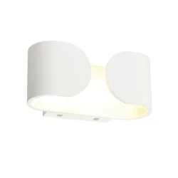 Επίτοιχο λευκό ματ φωτιστικό μεταλλικό LED COB 2x3W 2 δέσμεων 4000K ενδιάμεσο φως