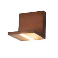 Επίτοιχο μεταλλικό φωτιστικό γωνιακό LED 1x4W 3000K θερμό φως σε ξύλινη απόχρωση