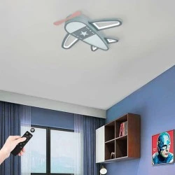 Παιδικό φωτιστικό LED "AIRPLANE" 55W 3 επιλογές φωτισμού 3000K - 4000K - 6000K dimmable με ασύρματο τηλεχειριστήριο 