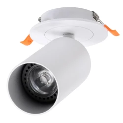 Χωνευτό κινούμενο φωτιστικό downlight σποτ LEO με ντουί 1 x GU10 AC 220-240V IP20 λευκό ματ 9x9x17cm κοπή 7x7cm