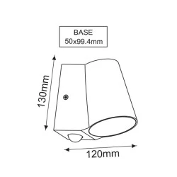 Απλίκα εξωτερικού χώρου με αισθητήρα 6W 230V AC 3000k θερμό λευκό φως 400lm δέσμης 100° IP54