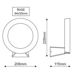 Επίτοιχο φωτιστικό LED SMD WALL LUMINAIRE 8W 230V 220lm δέσμης 110° 3000k θερμό λευκό φως IP54