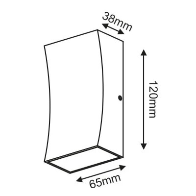 LED επίτοιχη απλίκα εξωτερικού χώρου 6W 230V 3000k θερμό λευκό φως 180lm δέσμης 89° στεγανή IP65