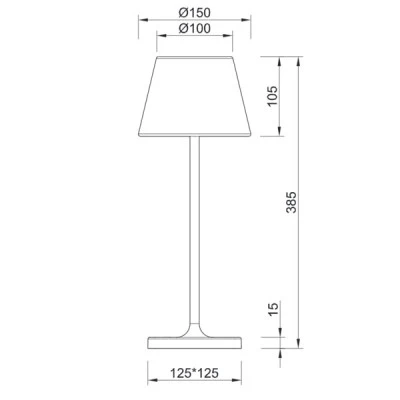 Φωτιστικό μπαταρίας LED SMD επιτραπέζιο 2W θερμό φως 3000k 170lm δέσμης 360° εξωτερικού χώρου IP54