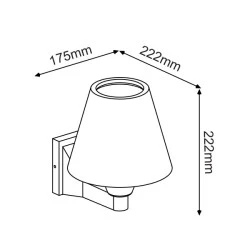 Απλίκα εξωτερικού χώρου επίτοιχη 222x222x175mm για λάμπες E27 230V AC σκούρο γκρι στεγανή IP65