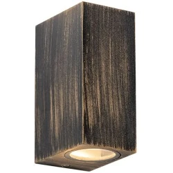 Επίτοιχη απλίκα για λάμπες GU10 WALL LUMINAIRE 230V AC χρυσό μαύρο στεγανό IP65