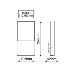 Επίτοιχο φωτιστικό LED SMD 4W 230V 3000k θερμό λευκό φως 240lm δέσμης 200° σκούρο γκρι στεγανό IP54