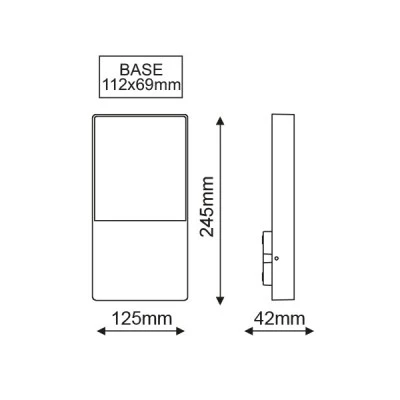 Επίτοιχο φωτιστικό LED SMD 4W 230V 3000k θερμό λευκό φως 240lm δέσμης 200° σκούρο γκρι στεγανό IP54