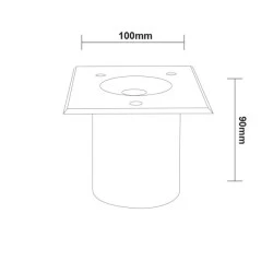 Φωτιστικό δαπέδου LED COB τετράγωνο 7W 230V AC θερμό φως 3000k 450lm δέσμης 45° IP67 30000h