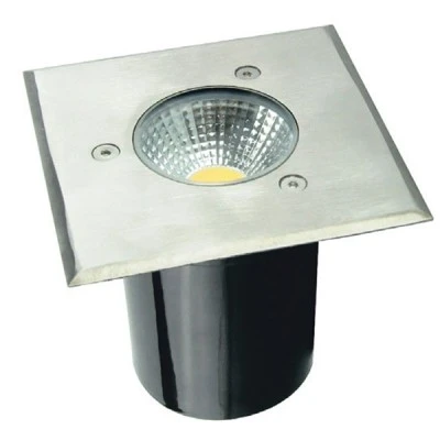 Φωτιστικό δαπέδου LED COB τετράγωνο 7W 230V AC θερμό φως 3000k 450lm δέσμης 45° IP67 30000h