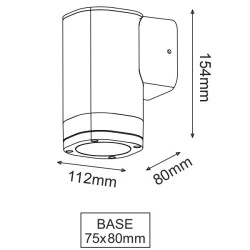 Απλικα επίτοιχη WALL LUMINAIRE για λάμπες GU10 230V AC σκούρο γκρι εξωτερικού χώρου στεγανή IP54