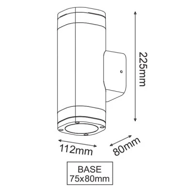 Επίτοιχο φωτιστικό WALL LUMINAIRE σκούρο γκρι για λαμπτήρες GU10 στεγανό IP54 εξωτερικού χώρου Επίτοιχο φωτιστικό WALL LUMINAIRE σκούρο γκρι για λαμπτήρες GU10 στεγανό IP54 εξωτερικού χώρου