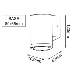 Επίτοιχο φωτιστικό LED LUMINAIRE 3W 230V 150lm δέσμης 50° 3000k θερμό λευκό φως στεγανό IP54