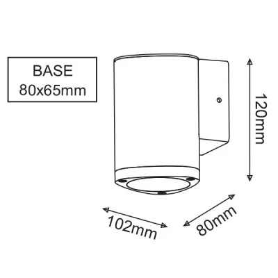 Επίτοιχο φωτιστικό LED LUMINAIRE 3W 230V 150lm δέσμης 50° 3000k θερμό λευκό φως στεγανό IP54