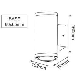 Επίτοιχο φωτιστικό εξωτερικού χώρου LED LUMINAIRE 6W 230V 3000k θερμό λευκό φως 300lm δέσμης 50°