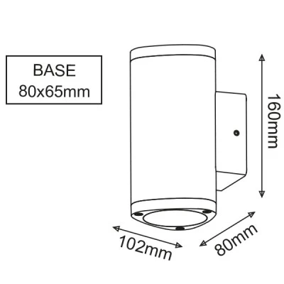 Επίτοιχο φωτιστικό εξωτερικού χώρου LED LUMINAIRE 6W 230V 3000k θερμό λευκό φως 300lm δέσμης 50°