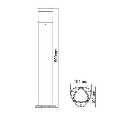 Φωτιστικό εξωτερικού χώρου LED SMD POST LUMINAIRE 7W 230V AC 410lm 340° 3000k θερμό φως IP54